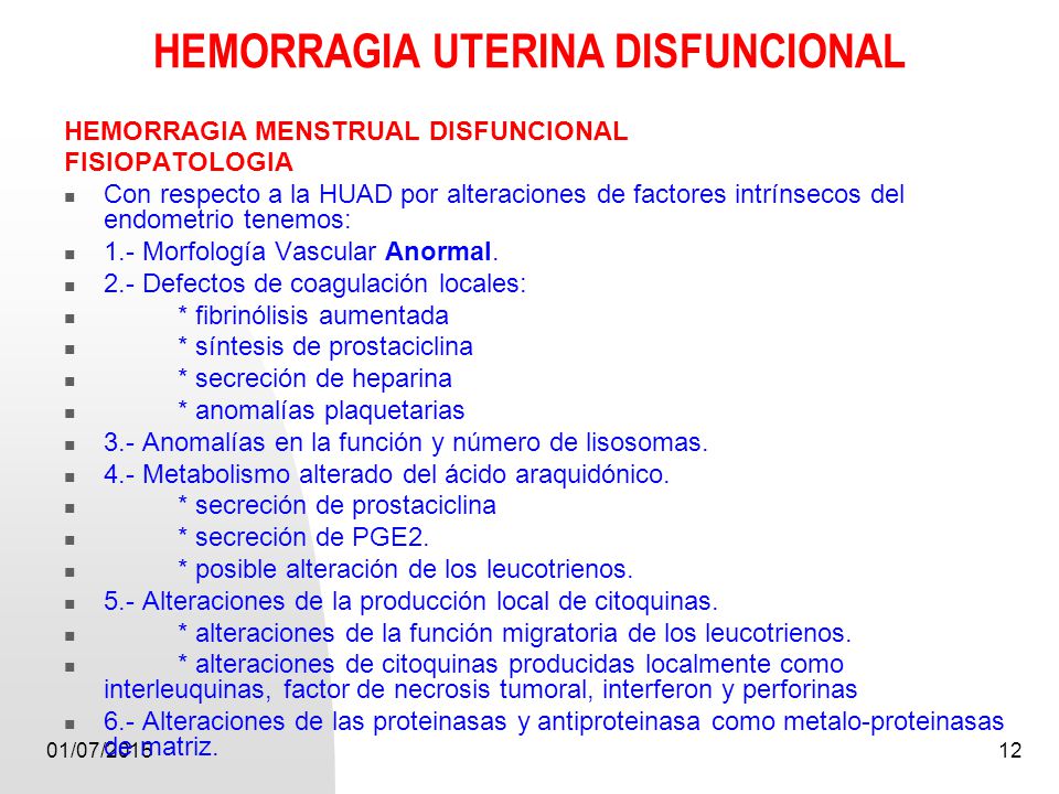 hemorragia disfuncional uterina